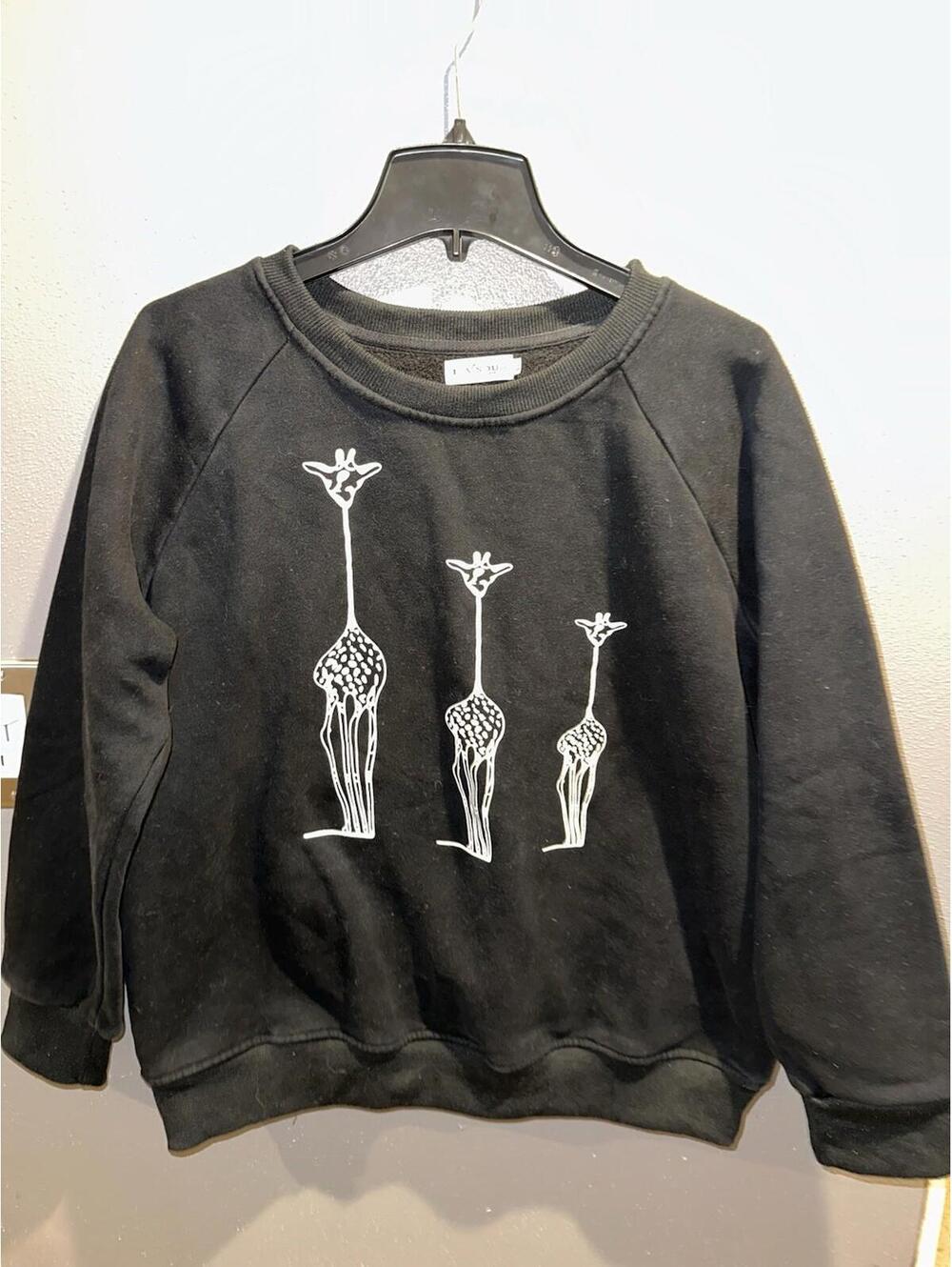 L.A. Soul Black Triple Giraffe Graphics Crewneck Sweatshirt